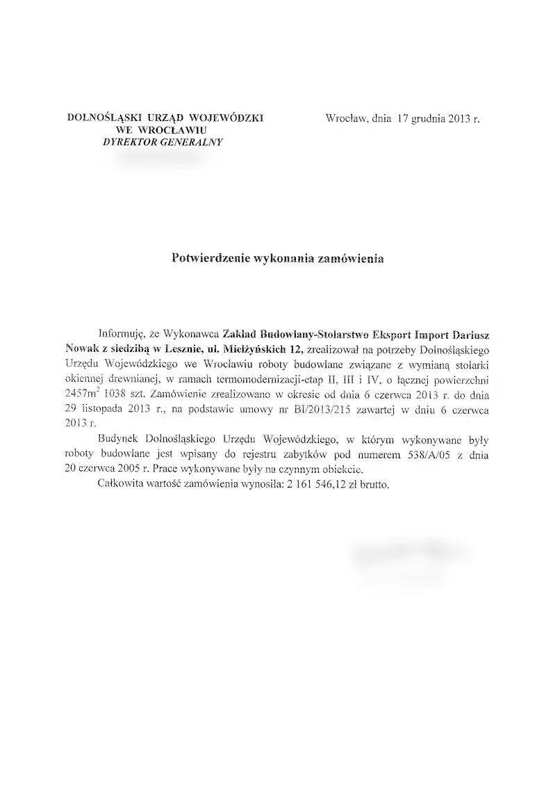 Referral from Dolnośląski Urząd Wojewódzki (windows)